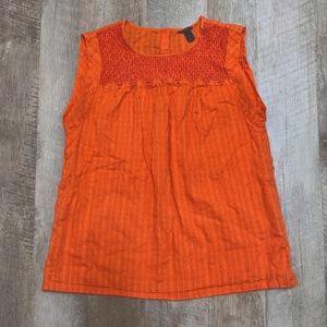J. Crew Orange Sleeveless Blouse
